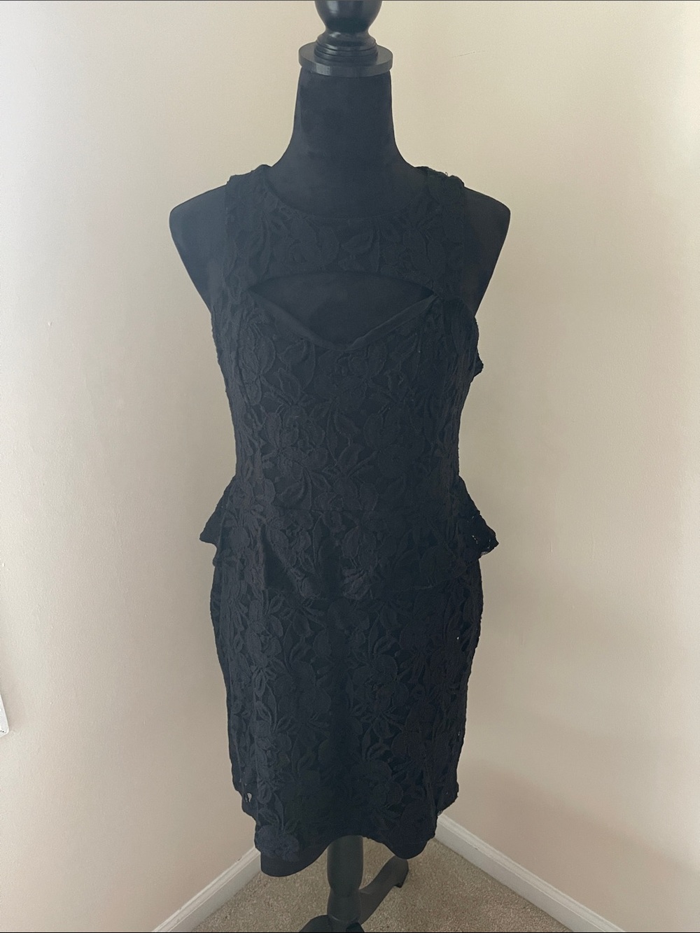 Black Lace Peplum Dress